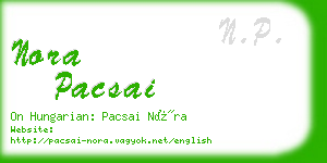 nora pacsai business card